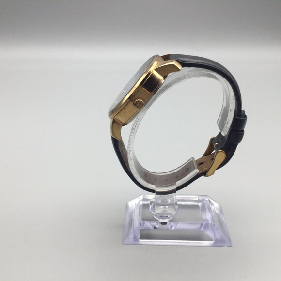 MVMT Watch Women 38mm Gold Tone Date Black Leather Band New Battery - Picture 5 of 16